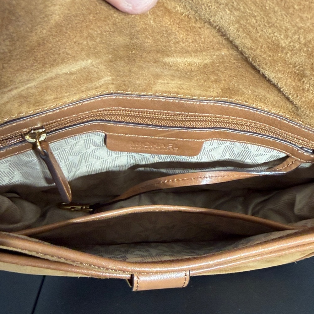 Michael Kors Tan Suede Crossbody Bag - Picture 10 of 12